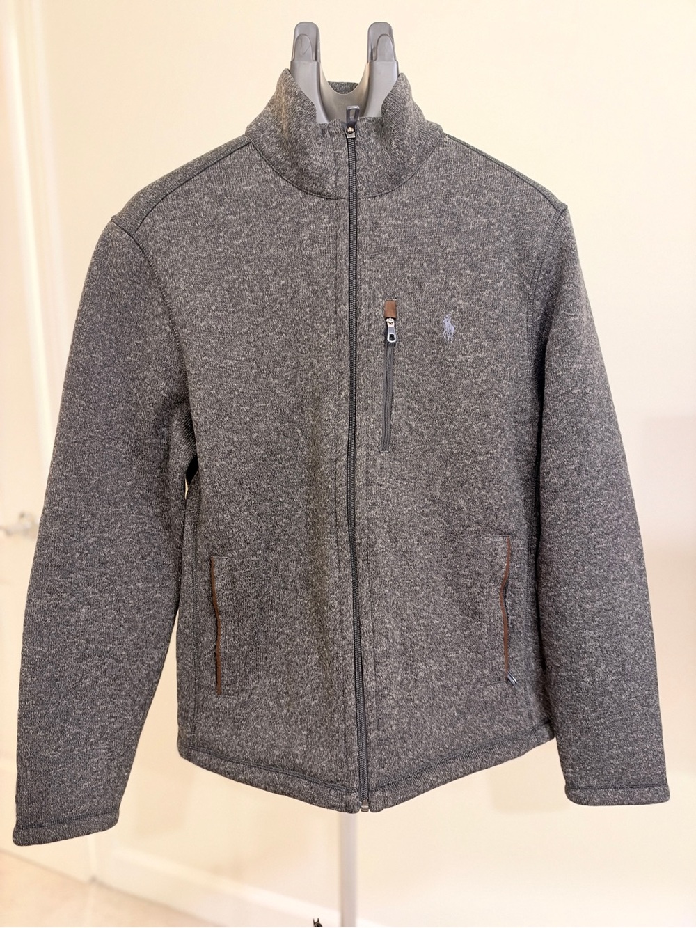 Polo by Ralph Lauren Gray Heather Full-Zip Knit Jacket